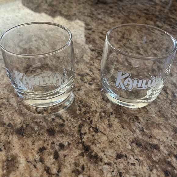 2 Kahlúa Coffee Liqueur White Russian Espresso Martini Mixed Drinks Bar Glasses - Picture 1 of 6